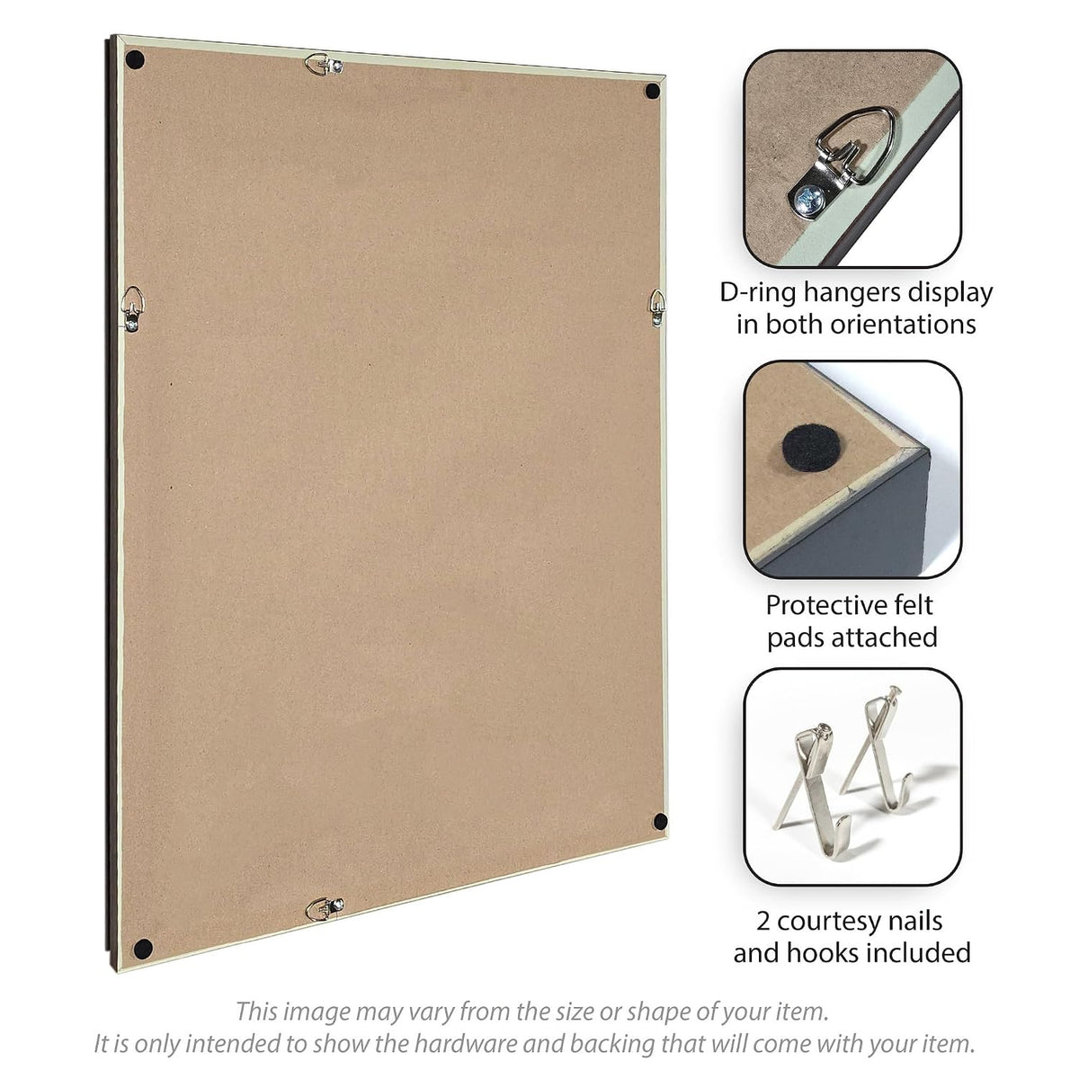 Kate and Laurel Framed Fabric Pinboard 26 x 20, Neutral Weave Printed Linen Classic Bulletin Board for Use as a Vision Board or Wall Organization, Woodgrain Stripe Mocha Frame
