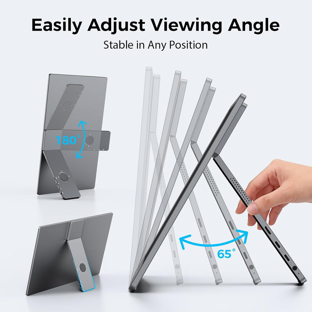 KYY Portable Monitor for Laptop, Travel Monitor with Stand Support Two Mode
