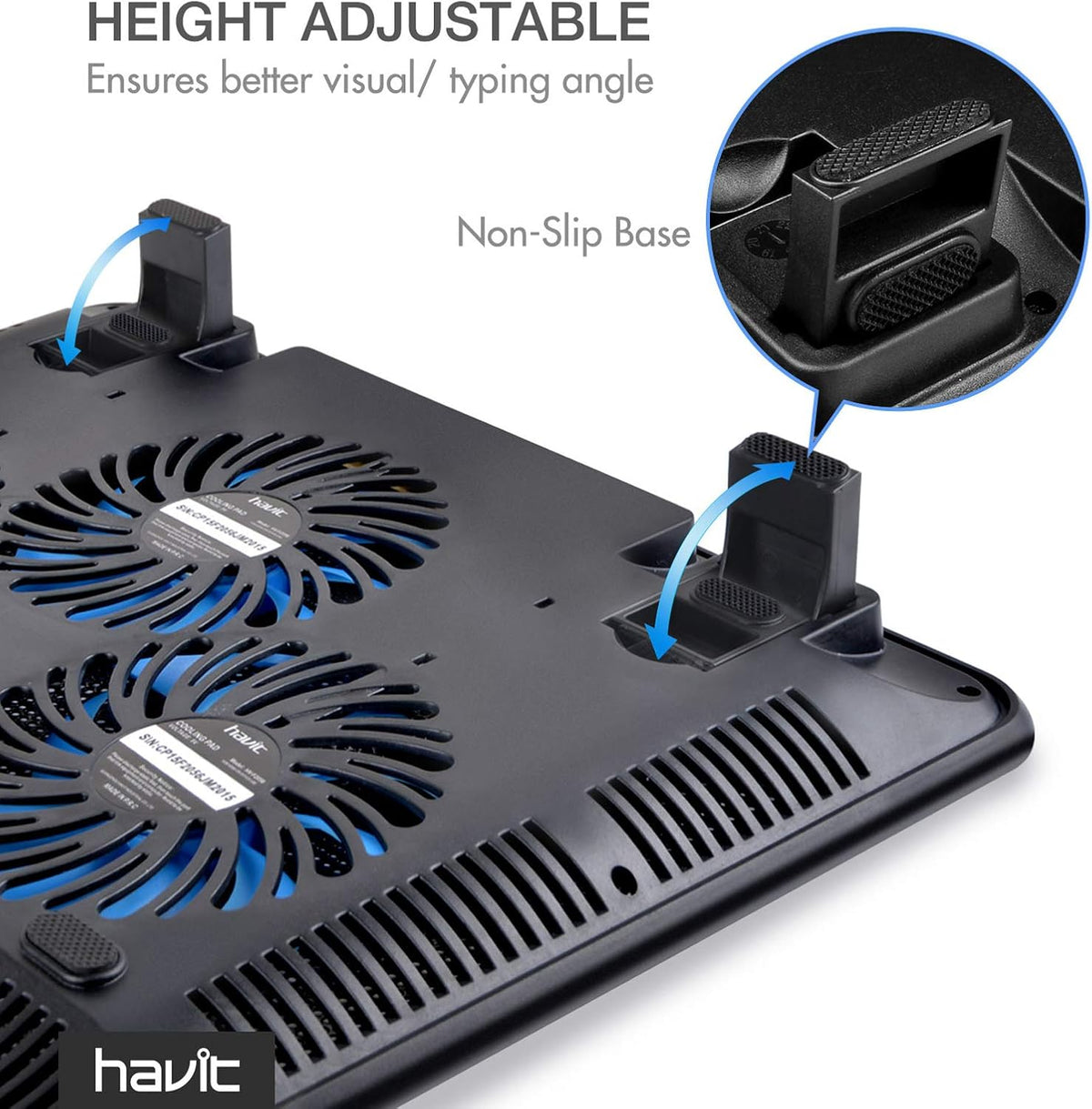 havit HV-F2056 Laptop Cooling Pad for 15.6-17 Inch Laptops, Blue
