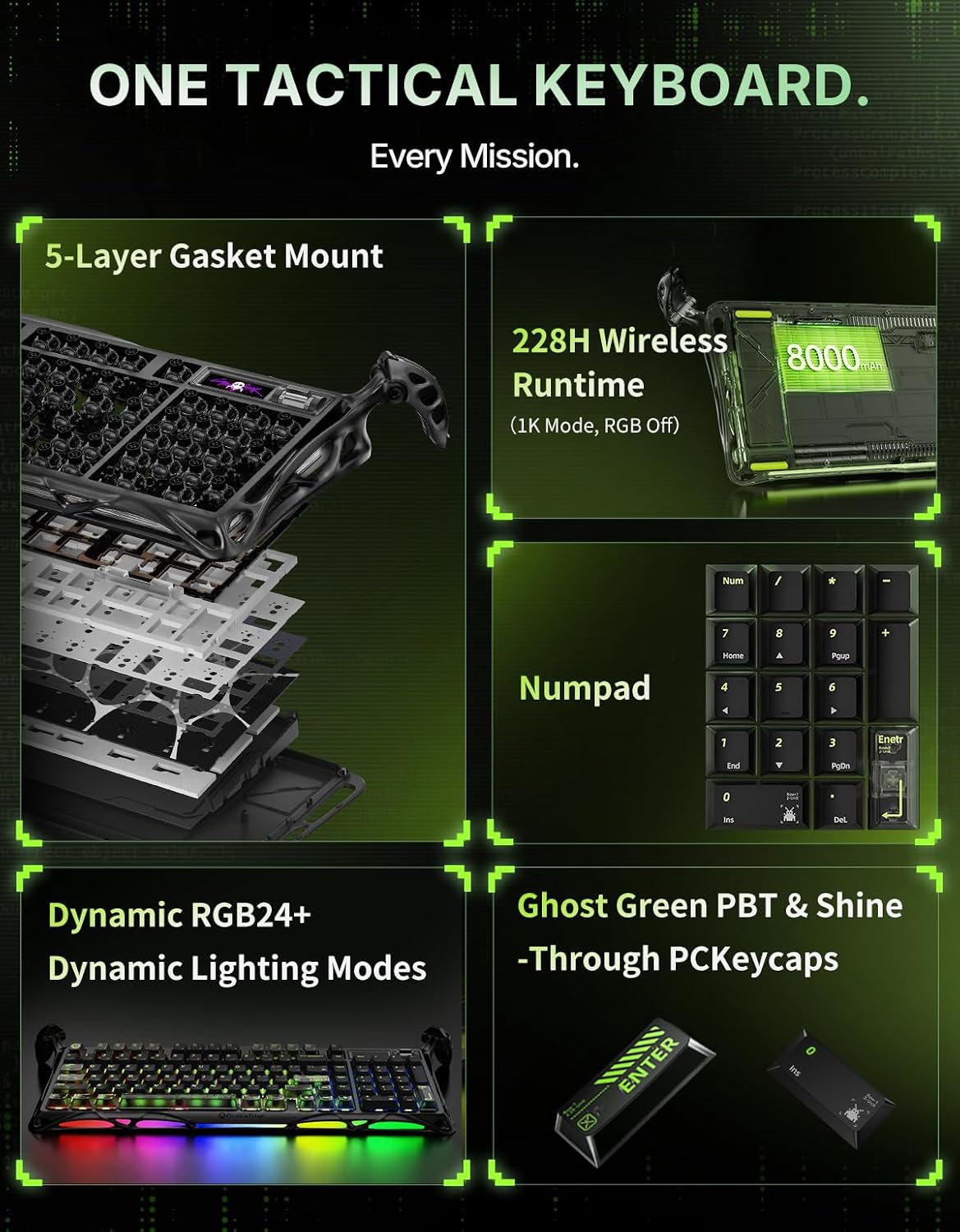 GravaStar Mercury K98 Pro 98 Keys Wireless Mechanical Gaming Keyboard