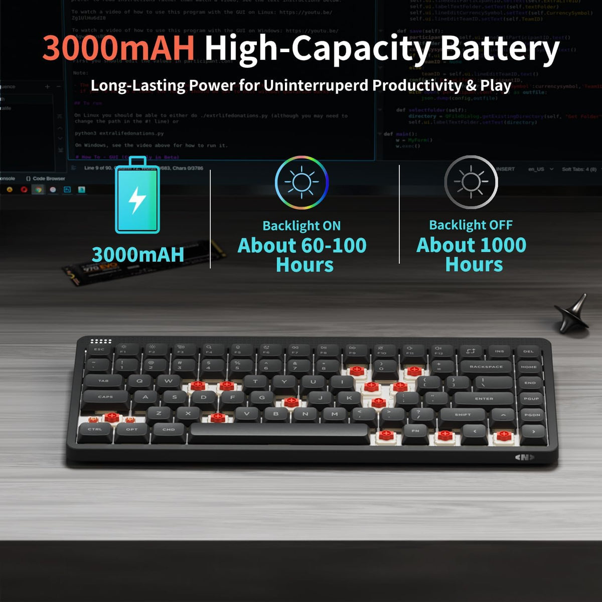 nuphy Node75 Hot-swap Wireless Mechanical Keyboard Gray-Brown Nano Switch