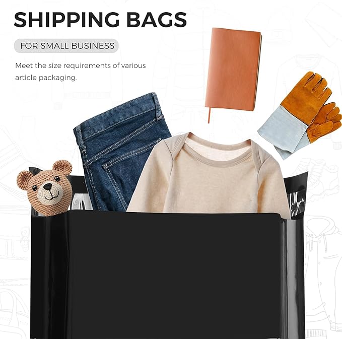 Metronic Poly Mailers 19x24 Inch 40000 Pcs, Large Shipping Bags for Clothing, Small Business, Strong Thick Mailing Bags with Self Adhesive, Waterproof and Tear-Proof Large Shipping Bags Bulk in Black