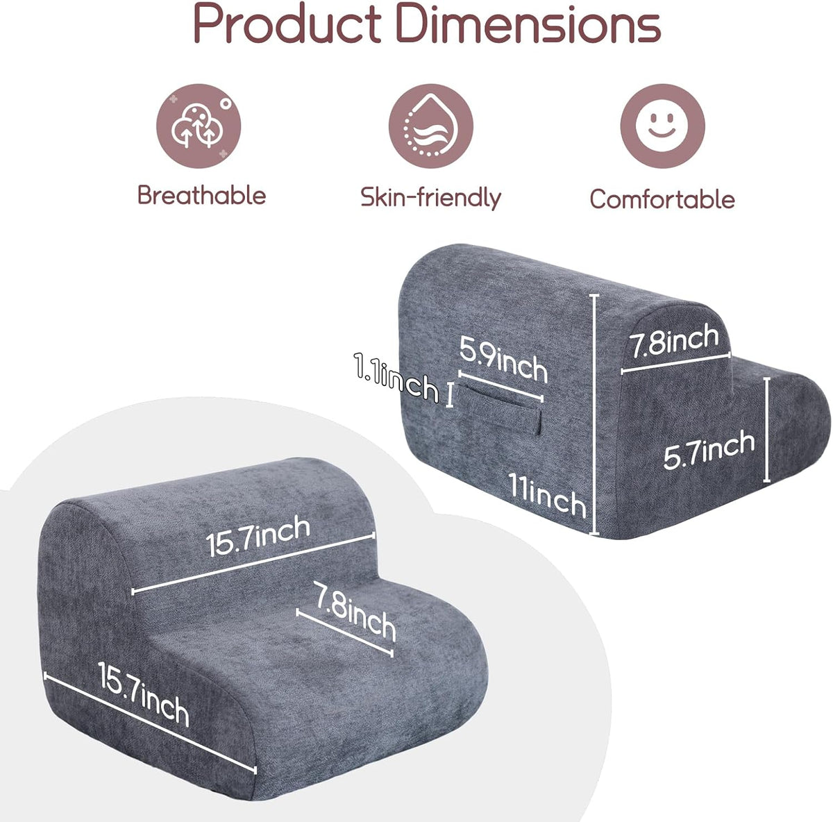 Foot Rest for Under Desk at Work,Ergonomic 2-Height Sponge Foot Stool for Office, Home,Sofa & Gaming Chair, Desk Accessories Footrest Cushion to Support Legs,Relax Ankles & Relieve Pain(A-Black)