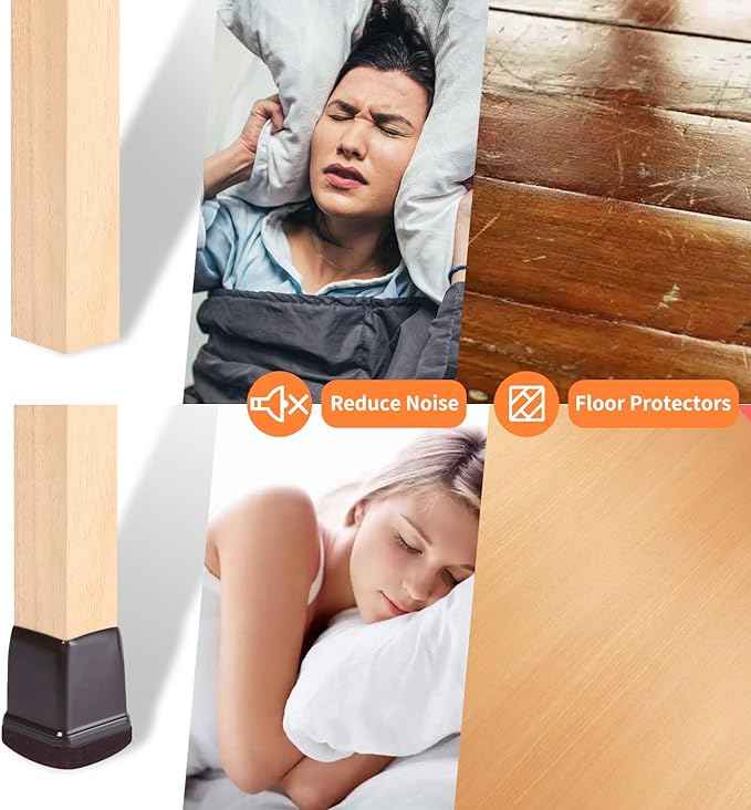 Ezprotekt 24 Pcs Square Chair Leg Floor Protectors