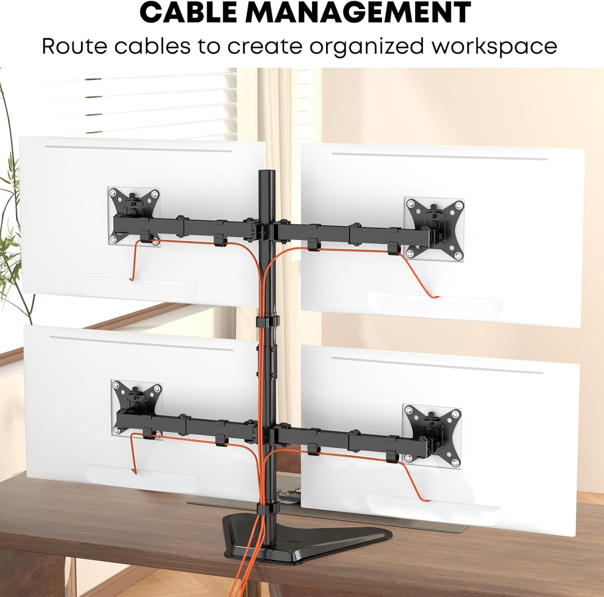 PUTORSEN Quad Monitor Stand for 4 Screens, 17-32", 19.8 lbs Each