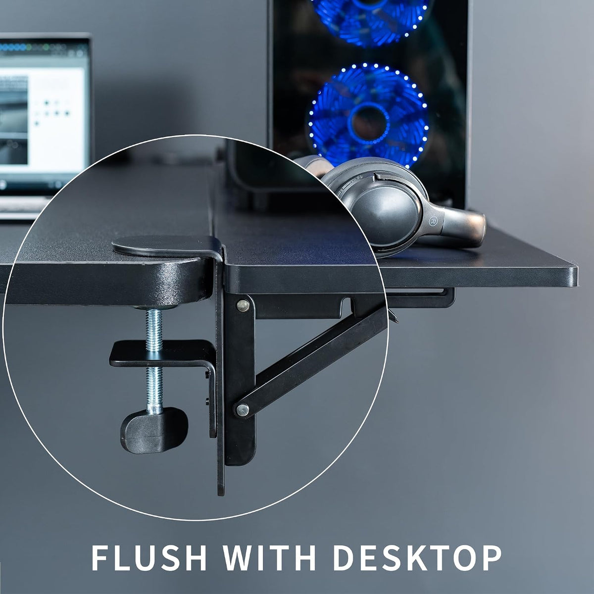 VIVO Black Clamp-on 30 x 12 in Desk Extender, DESK-EXT30