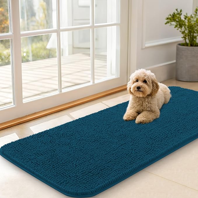 OLANLY Dog Door Mat for Muddy Paws 47x20, Absorbs Moisture and Dirt, Absorbent