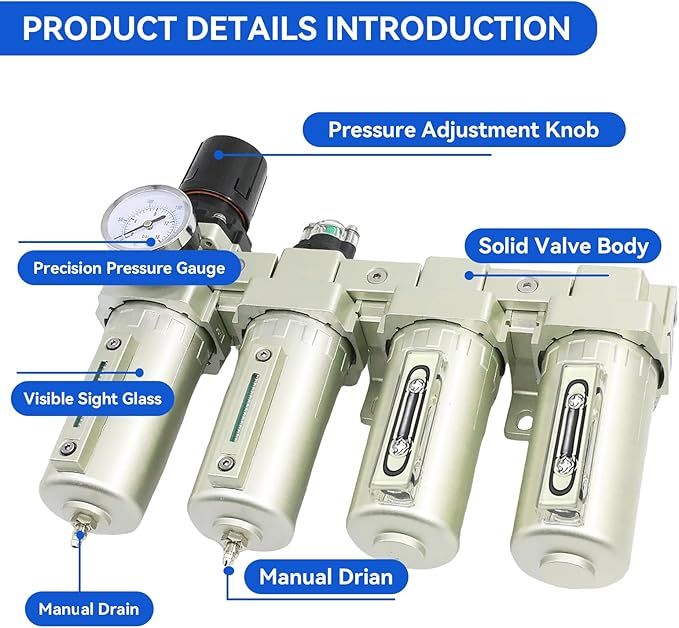 1/2" NPT Industrial Grade 4 Stage Air-Dryer-for-Compressor,