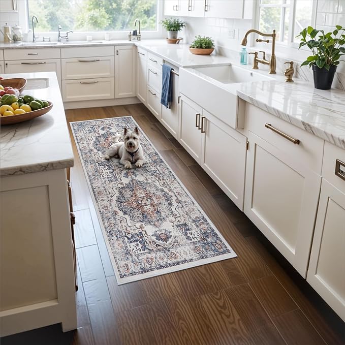 2x5 Washable Hallway Runner Rug: Indoor Farmhouse Non-Slip Entry Kitchen Rugs