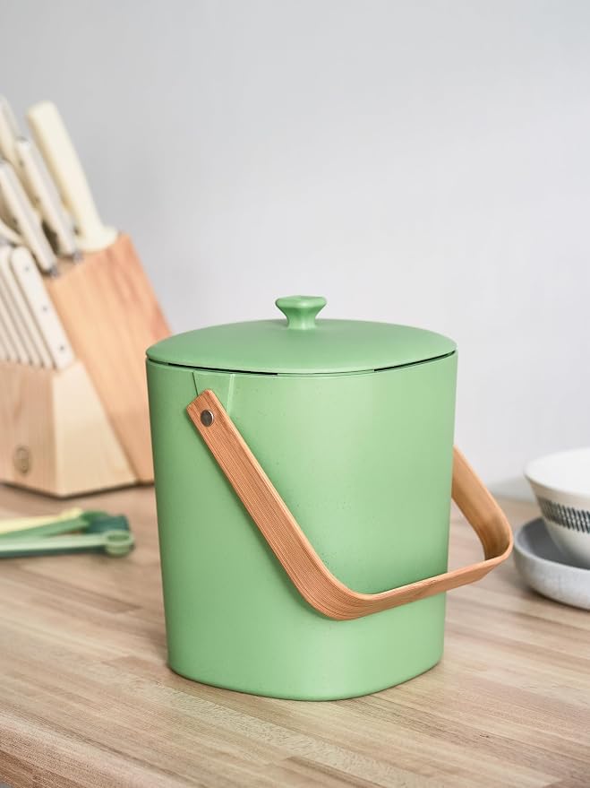 Bamboozle Countertop Compost Bin Kitchen | 1 Gallon | Odorless Composting Bin
