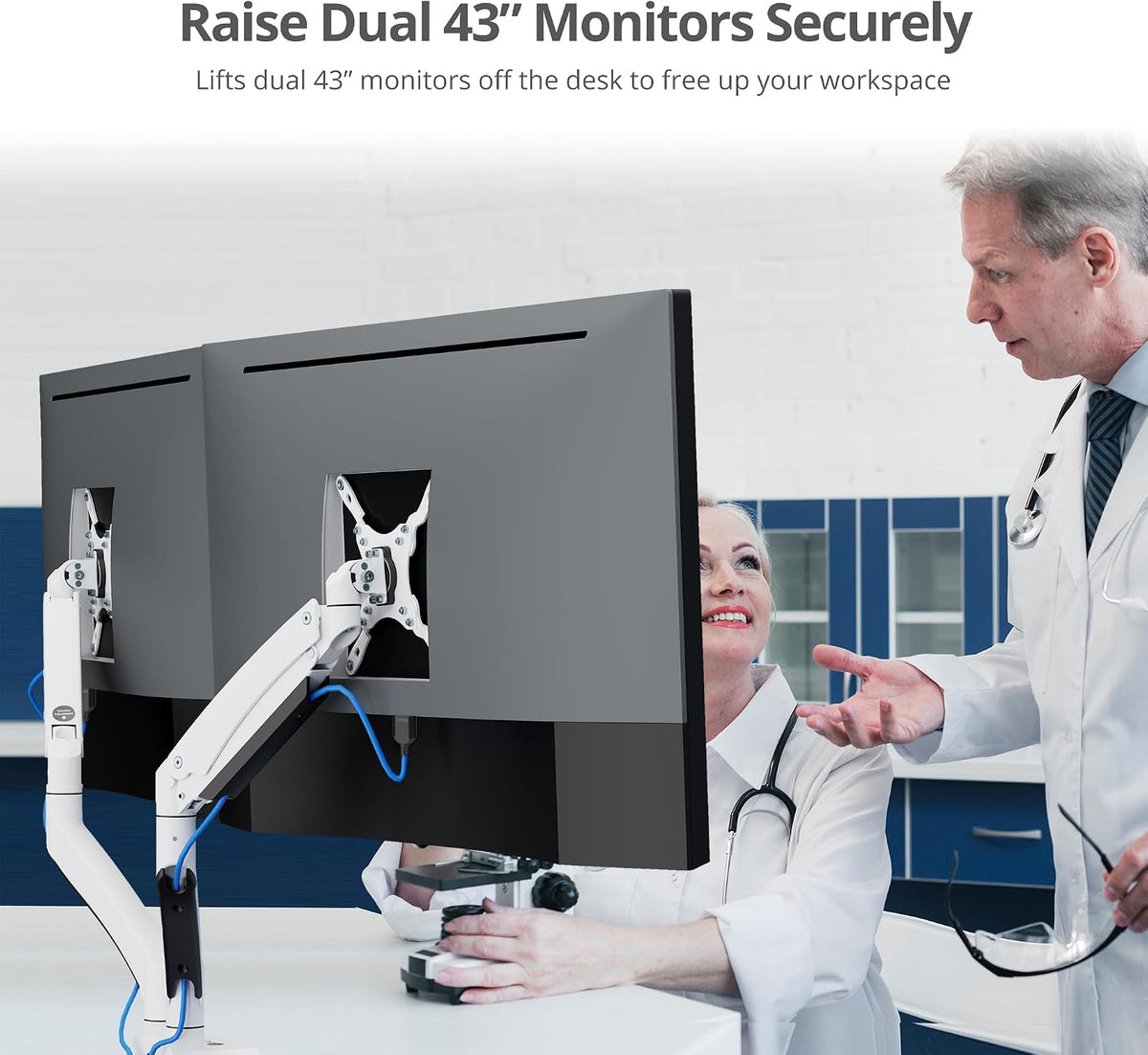 SIIG Dual Monitor Desk Mount, 17"-35", 33 lbs, VESA 75/100, CE-MT3211-S1