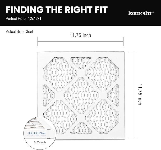12x12x1 Air Filter MERV 8, HVAC/Furnace AC Filter Replacement, Dust