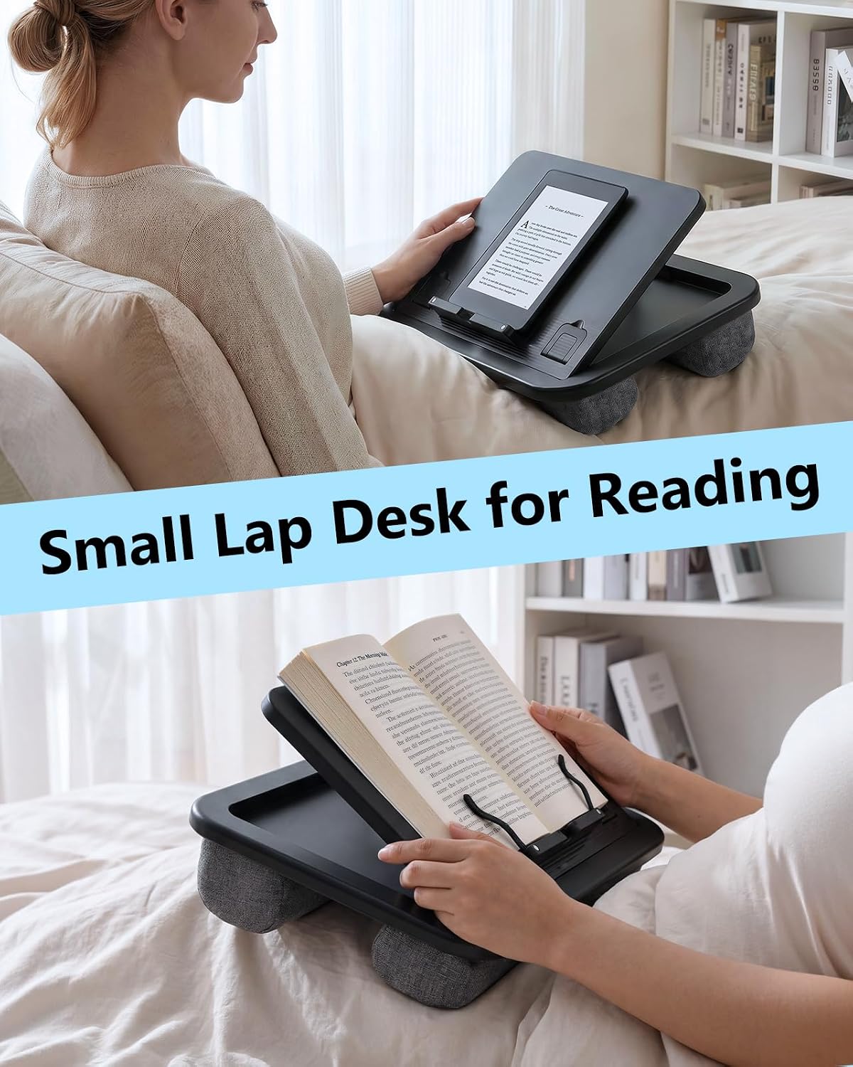 Adjustable Lap Desk with Cushion - 8 Angles Ergonomic Adjustment