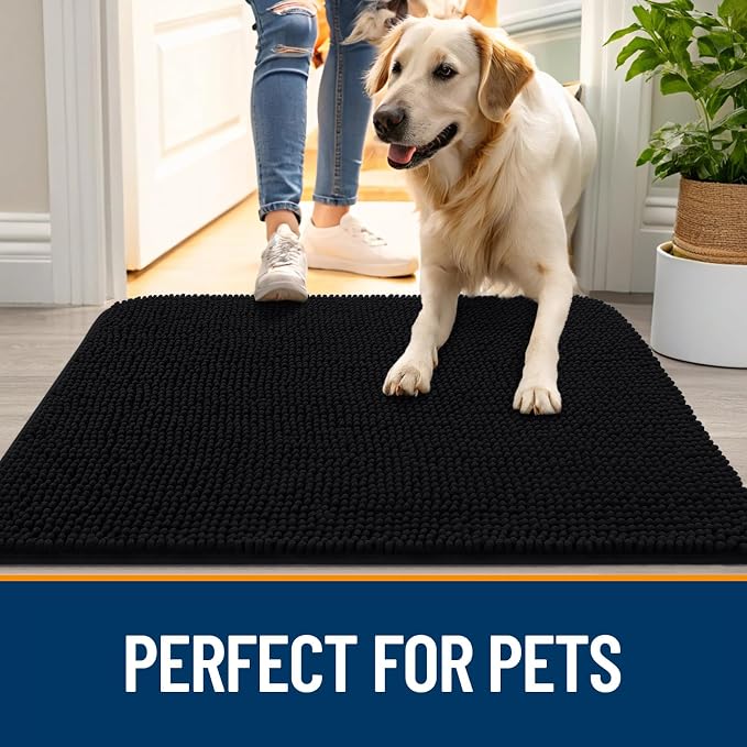 OLANLY Dog Door Mat for Muddy Paws 54x24, Absorbs Moisture and Dirt, Absorbent