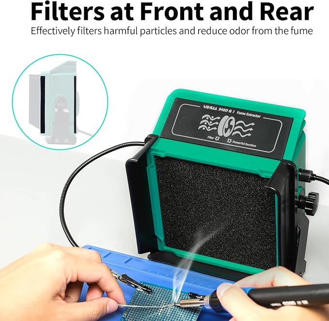 YIHUA 948DQ-I Solder Fume Extractor Fan Solder Smoke Absorber Remover Tiltable