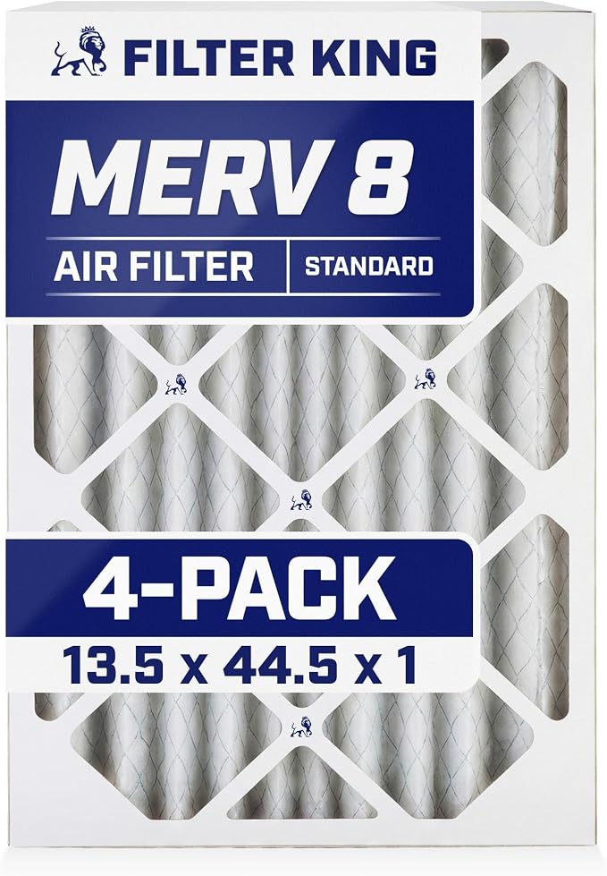 Filter King 13.5x44.5x1 Air Filter | 4-PACK | MERV 8 HVAC Pleated A/C Furnace