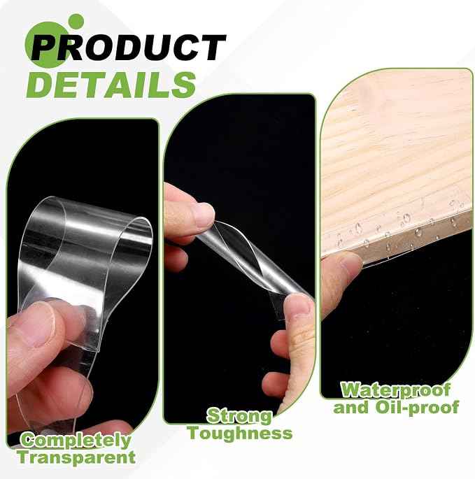 PATIKIL Clear Edge Protector Strip, 3 Roll 1.2 in x 16.4 ft Table Edge