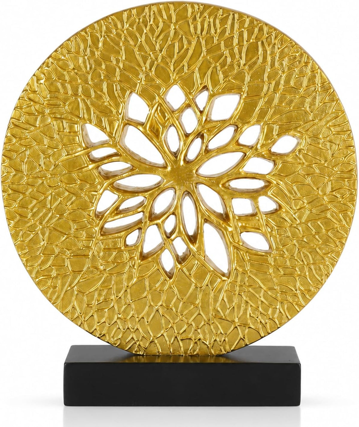 Tree of Life Decorative Sculpture, Round Openwork Tabletop Decor for Cabinet Top, Shelf, Mantel, Console Table, TV Stand and Living Room Home Decor