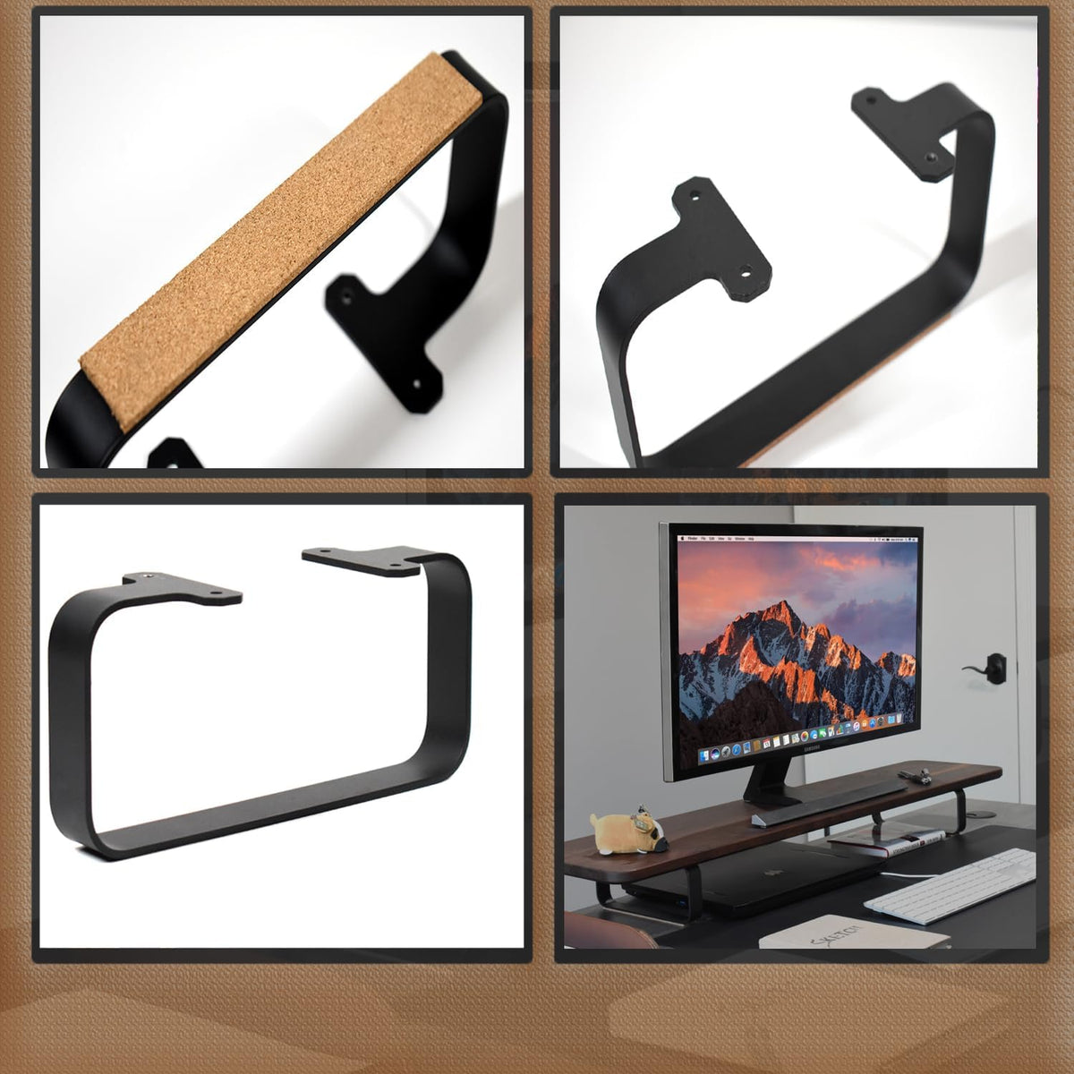 Steel Desk Shelf Base & Monitor Stand Legs - Multifunctional Monitor Stand Riser for Office Organization, Sturdy Construction, Durable Laptop Riser, Home Office Décor with Easy Assembly