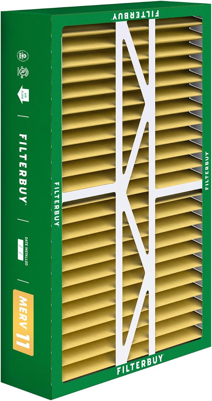 Filterbuy 16x25x5 Air Filter MERV 11 Superior Pet & Allergy Defense, Pleated