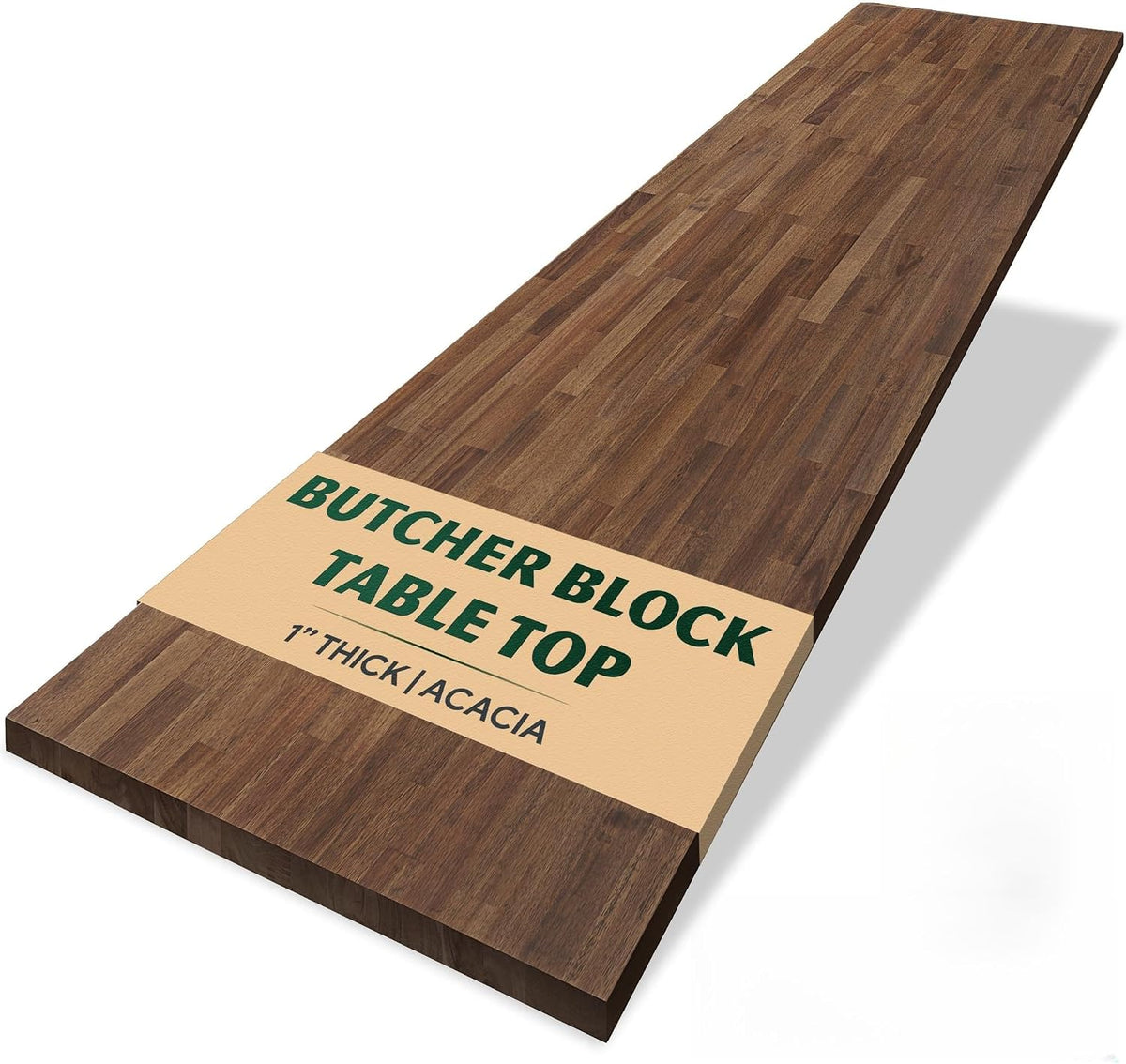 Howizz 55 x 28 in. Solid Wood Table Top, Dark Walnut Stained Acacia Desktop for Standing Desk/Office Tabletop/Countertop, 1in. Thick