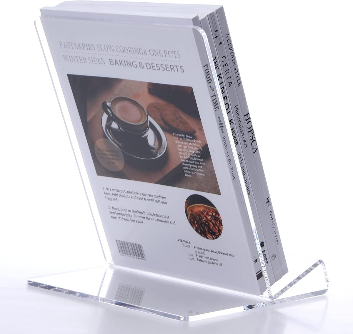 SANRUI 2 Pack Acrylic Book Stand, Clear Easel Stand for Display, A4