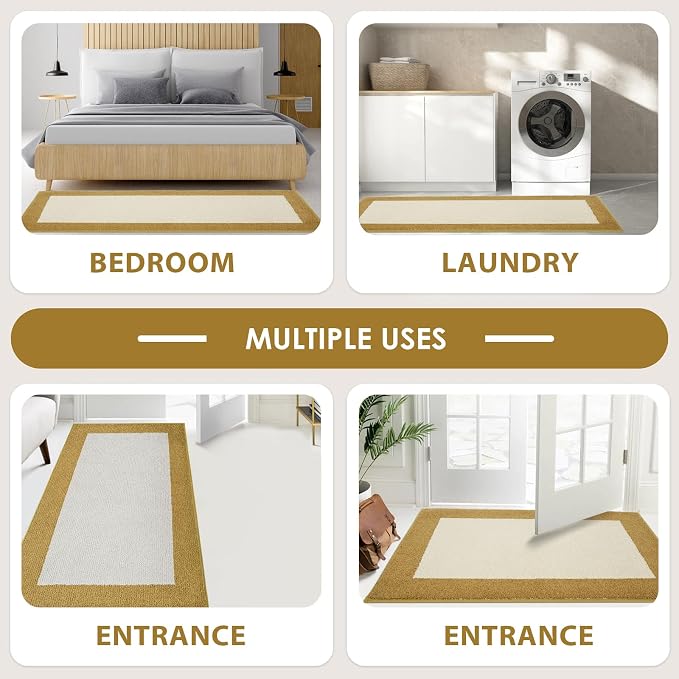 Machine Washable Runner Rugs Set of 2, Non Slip Kitchen Mats