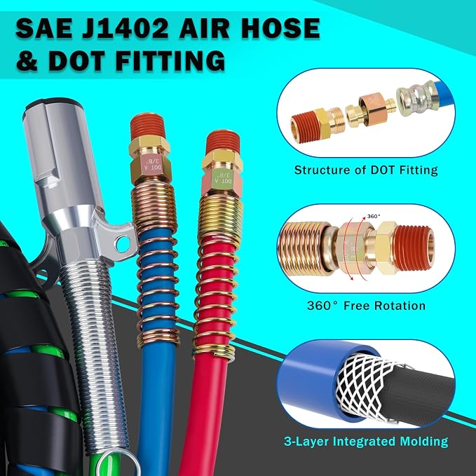 CheeMuii 12 FT Semi Truck Air Line Kit