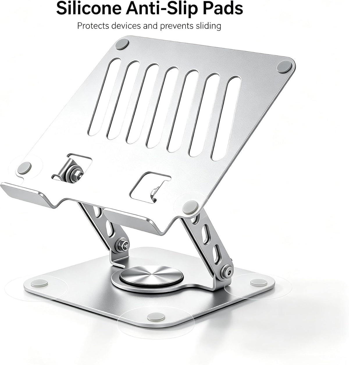 Laptop Stand with 360° Rotating Heavy Base, Foldable Adjustable