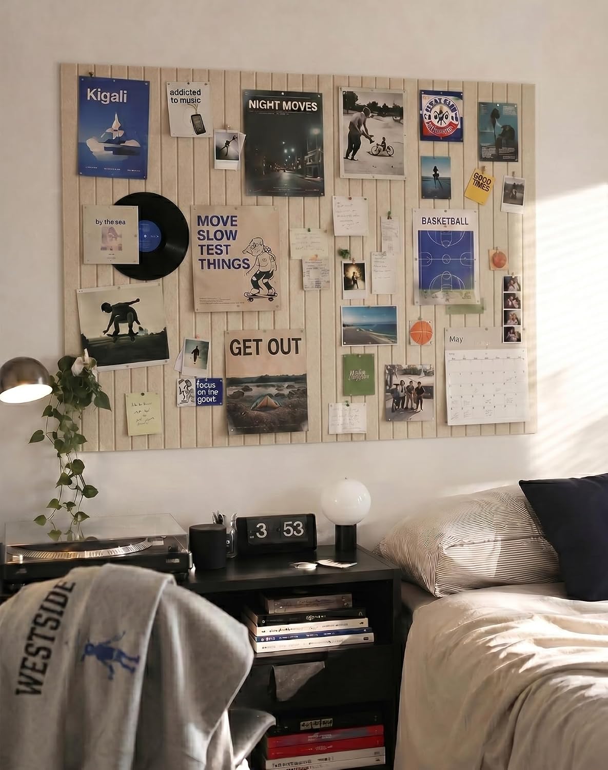 Aothia 48" x 36" Large Felt Bulletin Board, Oatmeal