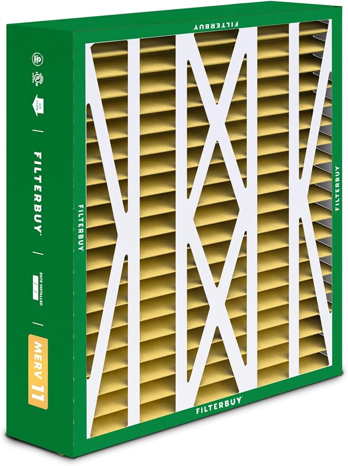 Filterbuy 17.5x21x5 Air Filter MERV 11 Superior Pet & Allergy Defense,