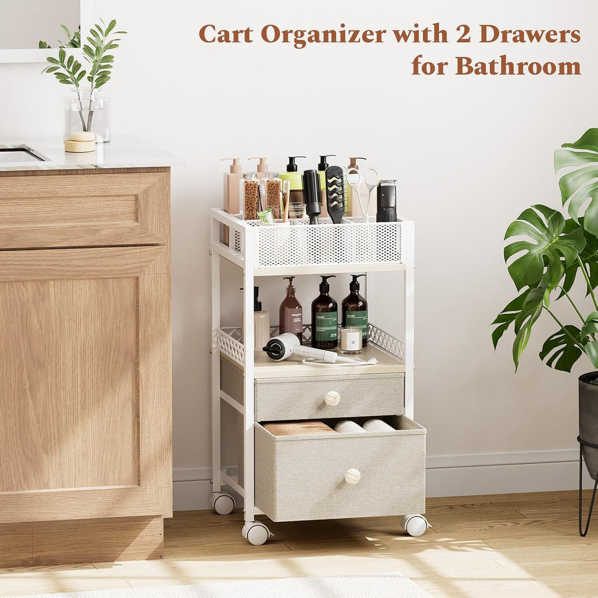 Plaviya Makeup Organizer Cart Under Desk Storage for Perfume Nail Skin Care
