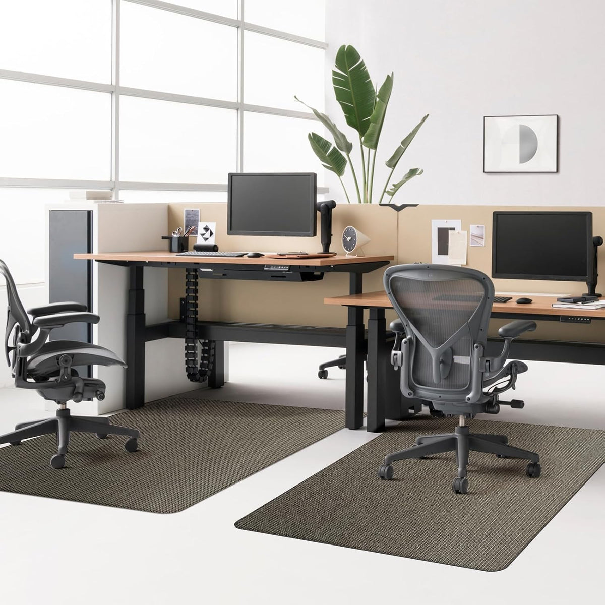 Azadx Heavy Duty Office Chair Mat for Hardwood Floor 36" x 48" Desk Chair Mat for Hard Floors No Slip Floor Protector for Home Office Flatten Quickly‌, Brown