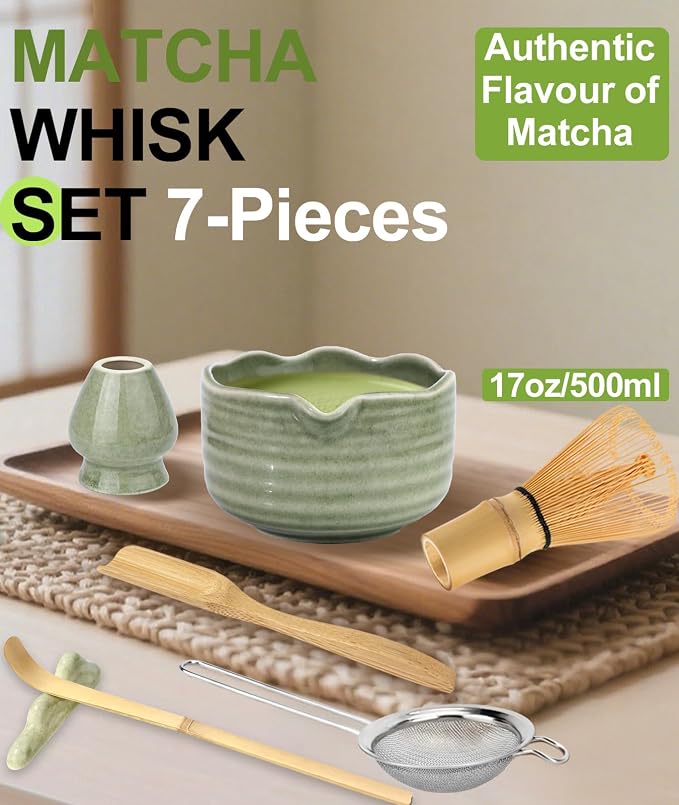 JBER Matcha Whisk Set, Whisk 100 Prongs, Sifter