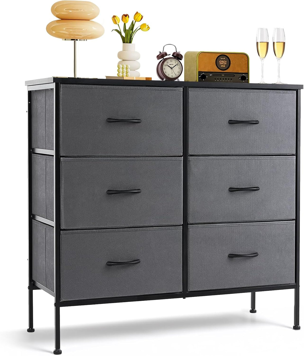 6-Drawer Dresser for Bedroom, Anti-Tip Wide Storage Organizer