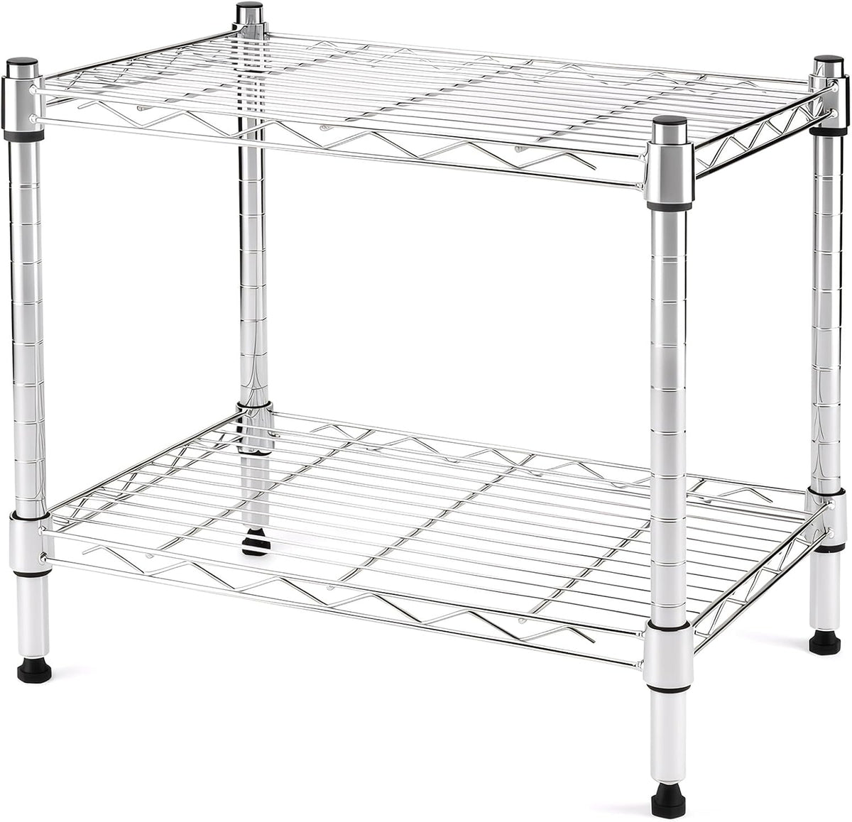 2-Tier Storage Shelf, Heavy Duty Adjustable Organizer Rack, Chrome