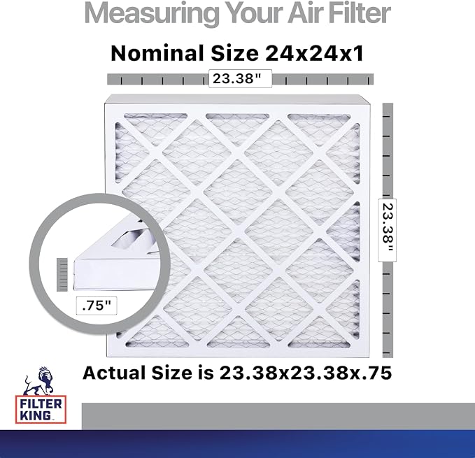 Filter King 24x24x1A Carbon Air Filters | 4 Pack | Carbon MERV 8 HVAC Pleated