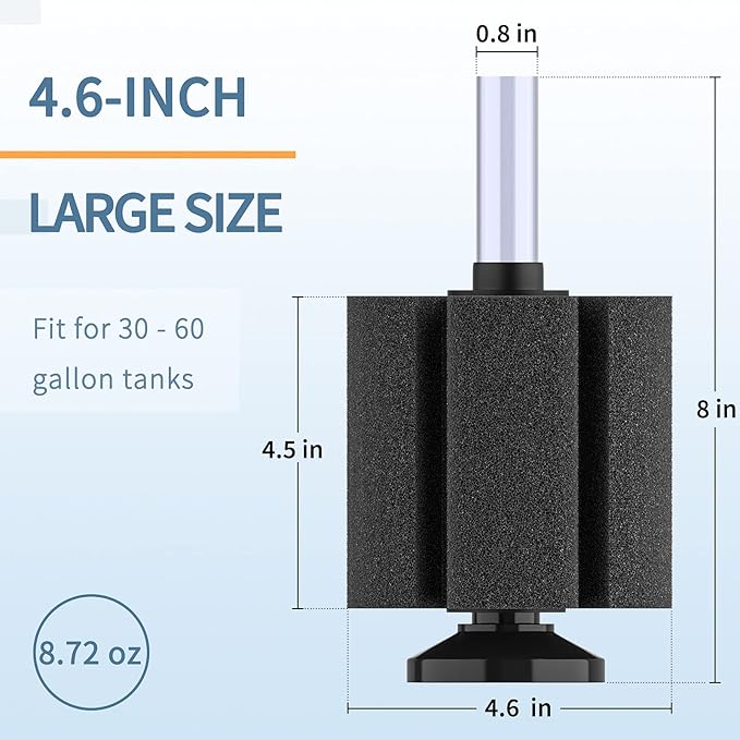 Pawfly Aquarium Large Bio Sponge Filter Quiet Betta Fry Shrimp and Small Fish