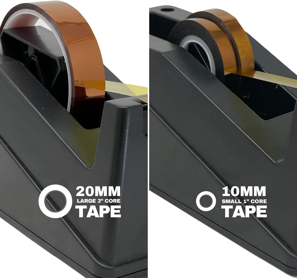 Echomerx Desk Tape Dispenser, One-Handed, Weighted Non-Slip, 1" & 3" Cores