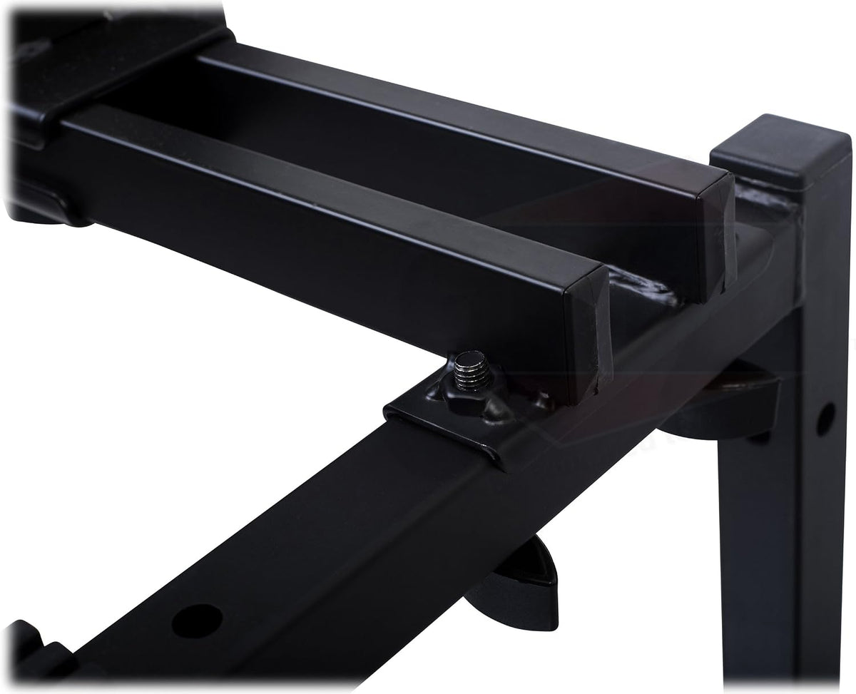Griffin Double Piano Keyboard Stand & Laptop Mount (QuickFOLD Series) – 2 Tier/Dual Portable Studio Mixer Rack for Turntables, DJ Coffins, Digital Audio Gear & Music Equipment – Folding Multi Stage