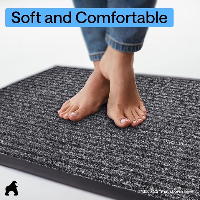 GORILLA GRIP Waterproof Traffic Guard Door Mat, Heavy Duty Entryway Mats