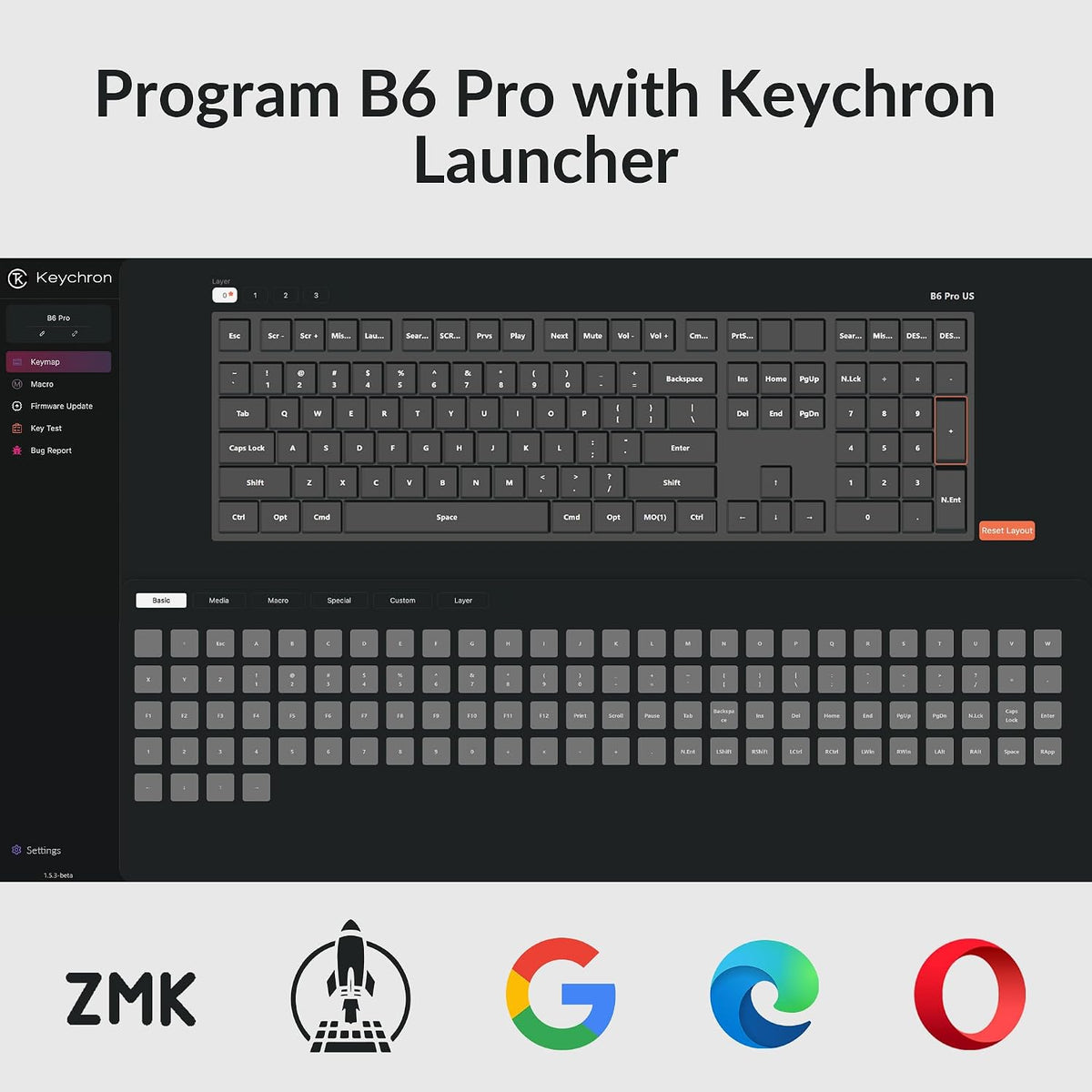Keychron B6 Pro Ultra-Slim Full-Size Wireless Keyboard - Ivory White
