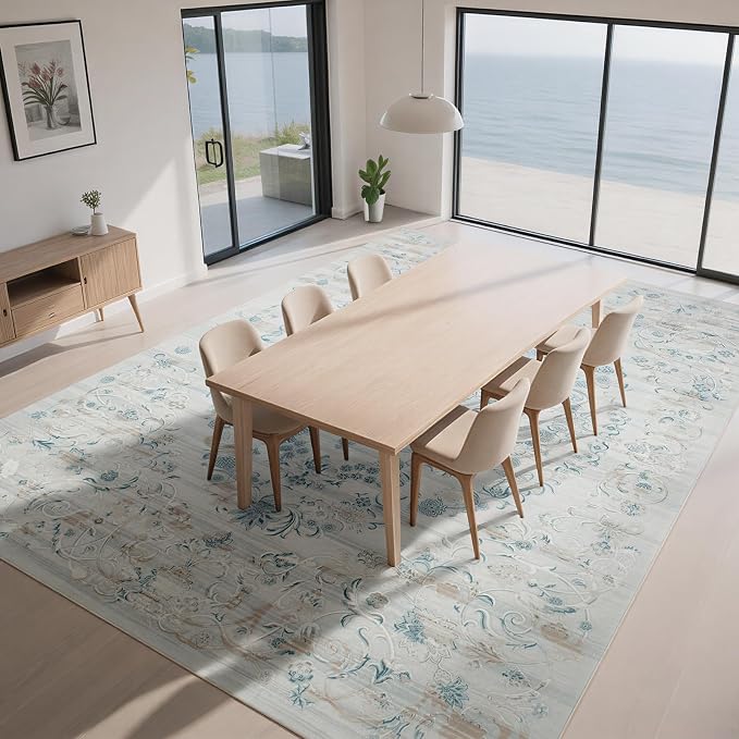 Washable Rugs 8x10 Area Rugs for Living Room-Modern Abstract Rugs for Bedroom