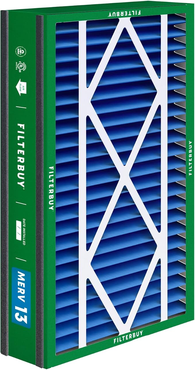 Filterbuy 16x25x5 Air Filter MERV 13 Optimal Smoke & Allergy Defense,