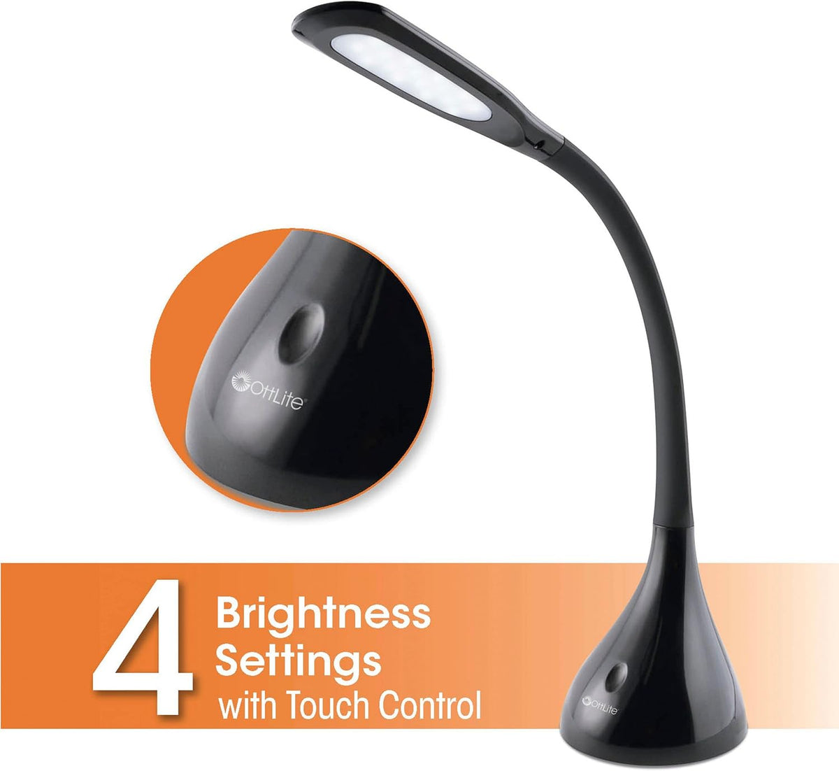 OttLite Creative Curves LED Desk Lamp, Black