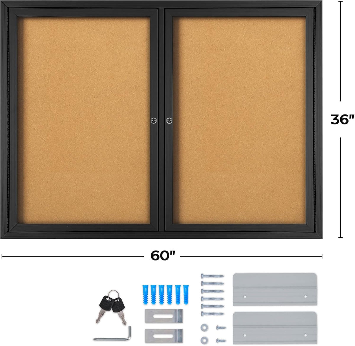 INNOVART Outdoor Enclosed Bulletin Board Weatherproof 60”x36”