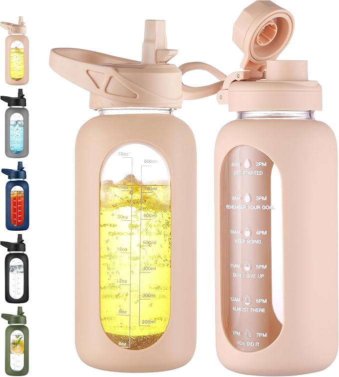 CIVAGO 32 oz Glass Water Bottle