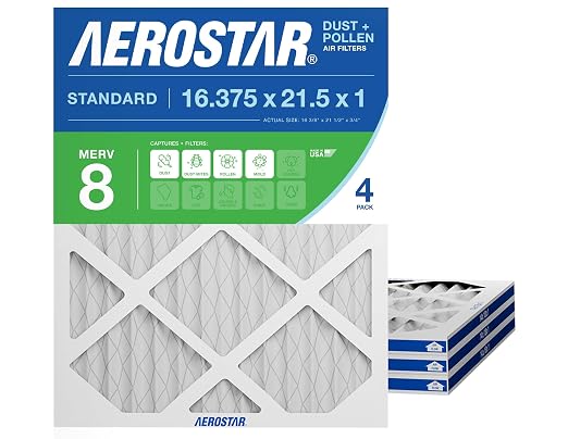 Aerostar 16.375x21.5x1 MERV 8 Air Filter, ACTUAL SIZE, Air Conditioning &