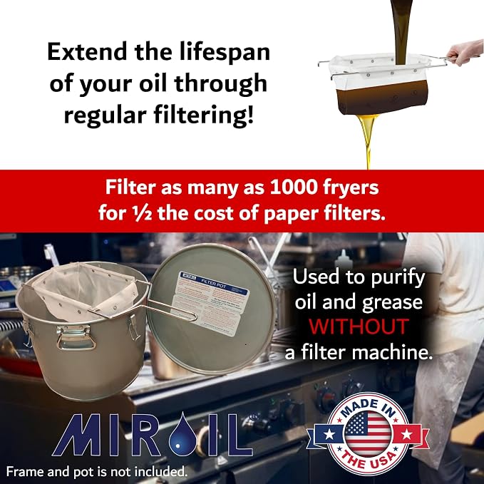 MirOil RB22FS Oil Polishing Filter Bag, Maintain Quality & Taste of Fried Foods