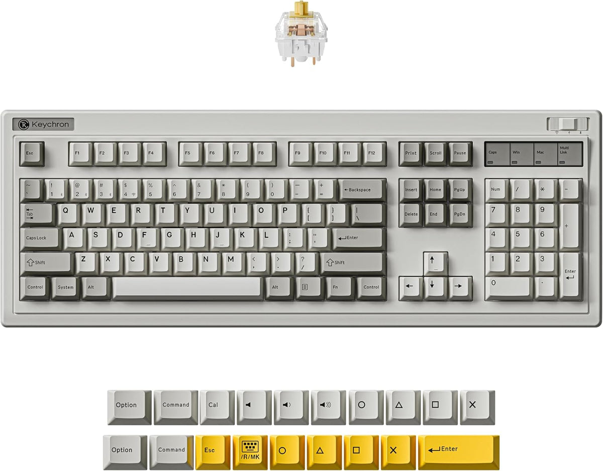 Keychron R6 Retro 100% Full Size Wireless Mechanical Keyboard